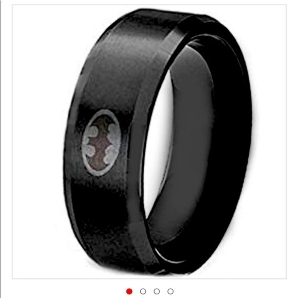 Batman Logo black titanium ring Coi brand comfort fit
